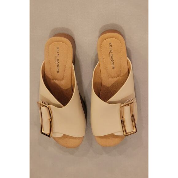 Kelsi Dagger Brooklyn Dover Platform Sandals Oatmeal Tan New 7.5